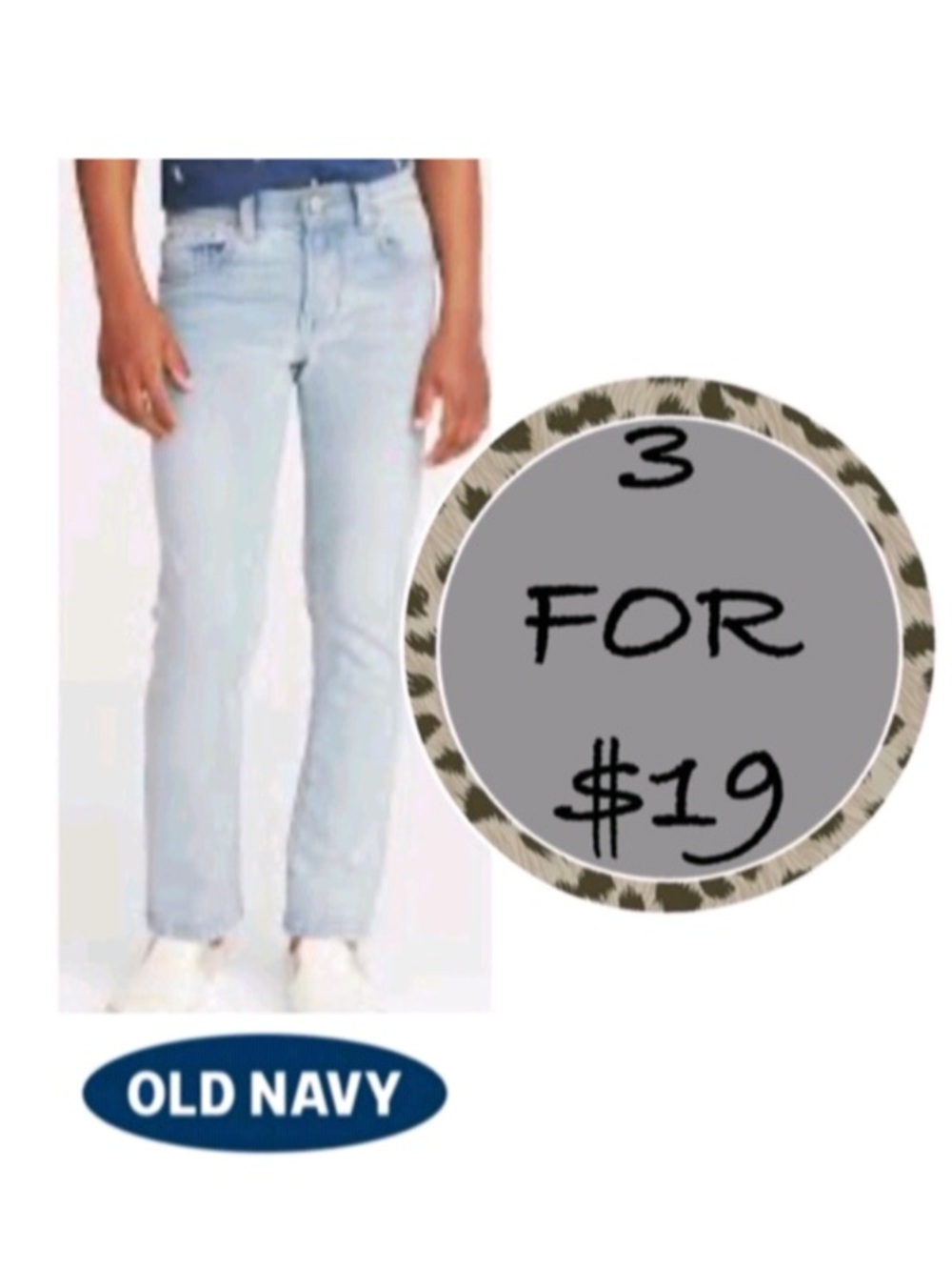 3/$19 Old Navy/Gap Relaxed Slim built-in-tough light wash jeans